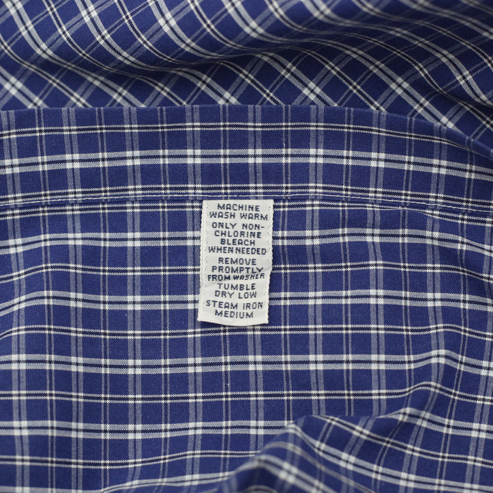 Mens Ralph Lauren Classic Fit Blue Plaid Short Sleeve Shirt Size Large