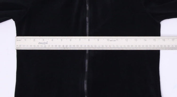 Y2K Youth Girls Juicy Couture Black Velour Full Zip Hoodie Size 12