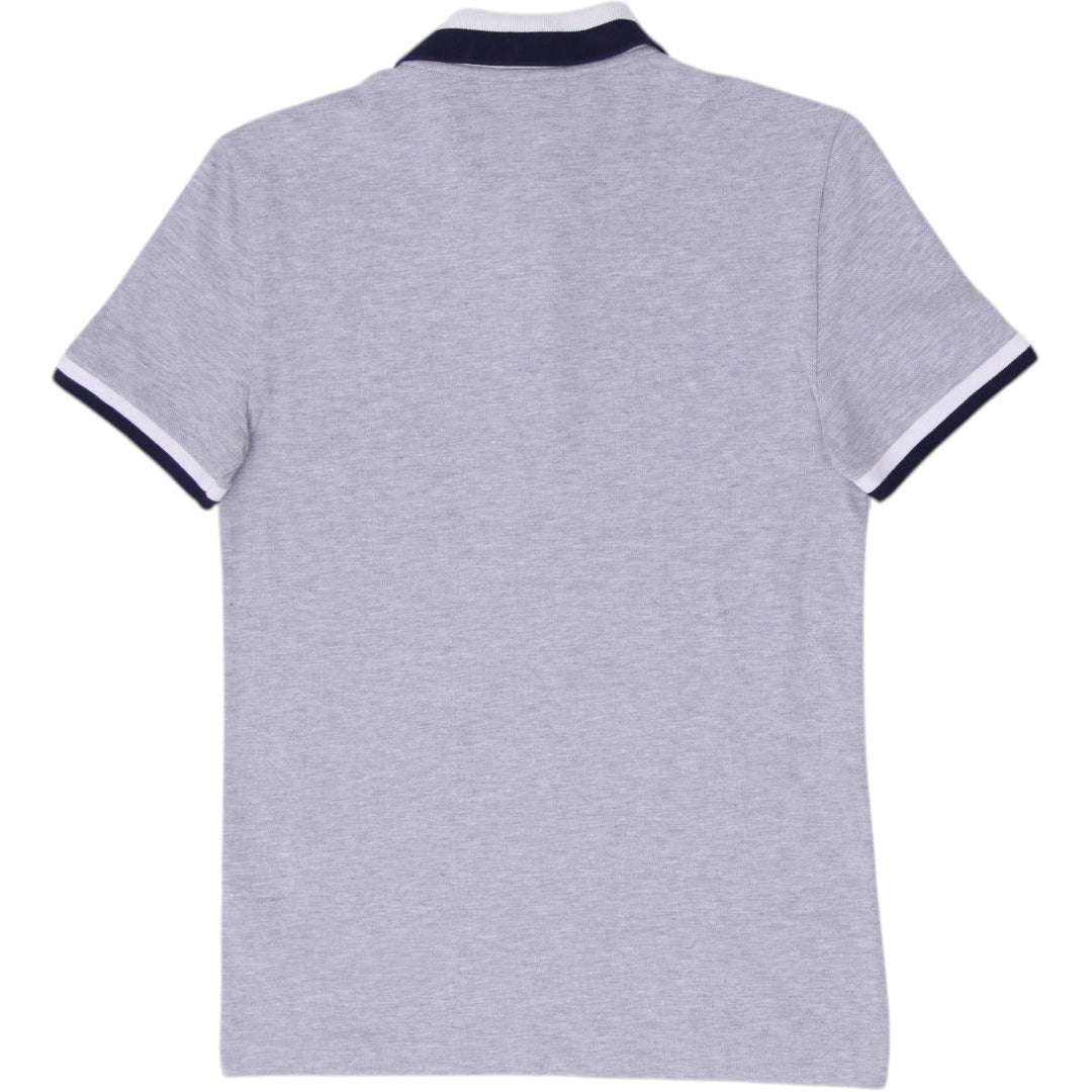 Mens Lacoste Heather Grey Colorblock Collar Slim Fit Polo T-Shirt Size S