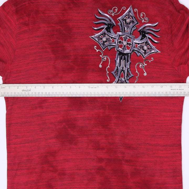 Y2K Mens Affliction Gothic Cross Long Sleeve T-Shirt Size L