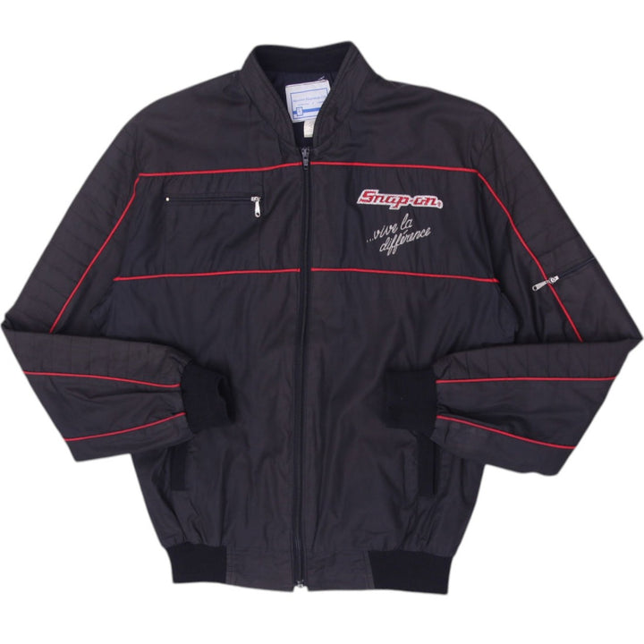 Vintage 90s Mens Modern Headwear Black Snap-on Racing Jacket Size S | Migration_Jackets | Fashion Rerun