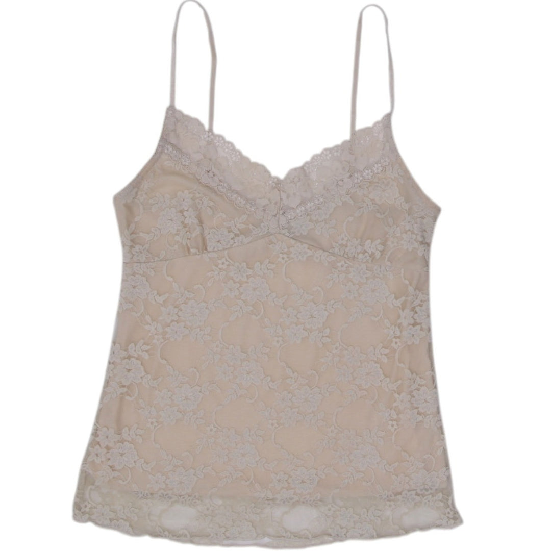 Y2K Ladies Camisole Lace Floral Stretchable Top Size L | Migration_Y2K Tops | Fashion Rerun