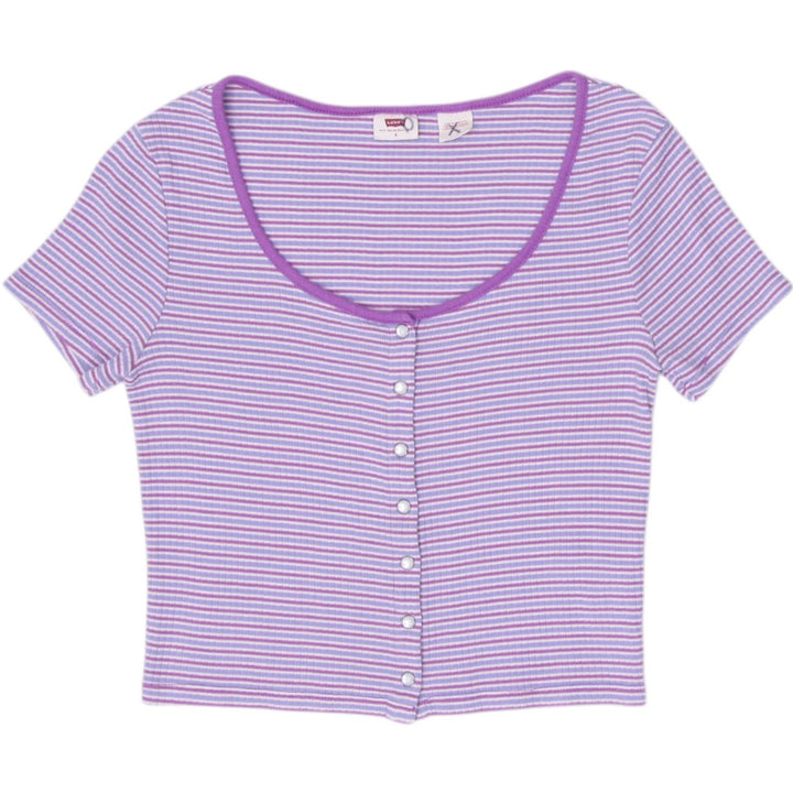 Y2K Levi's Striped Button-Up Crop Top Size S | Migration_Y2K Tops | Fashion Rerun