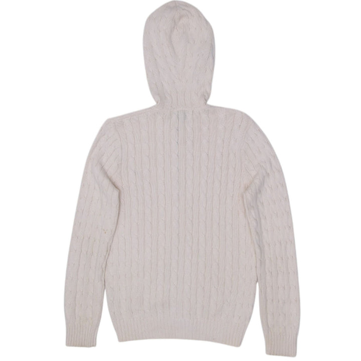 Vintage Womens Ralph Lauren Sport Hoodie Cream Cable Knit Full Zip Large | Migration_Hoodies RL Collection - | Fashion Rerun