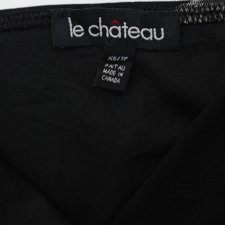 Y2K Ladies Le Château Y2K Floral Mesh Cami Top Black Lace Hem Size XS