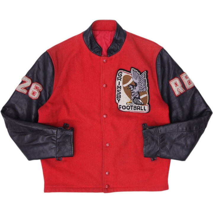 Vintage Grimsby Eagles Leather Varsity Jacket Made in Canada Size XL | Migration_Jackets MJ DROP | Fashion Rerun