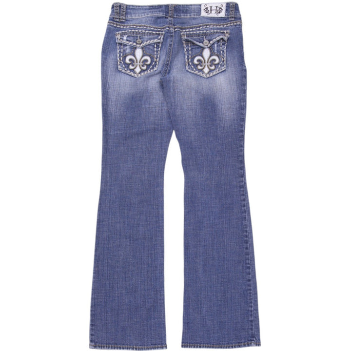 Y2K Ladies Hydraulic Blue Flared Jeans