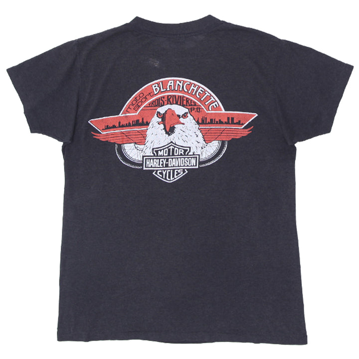 1997 Vintage Harley Davidson Blanchette 3D Emblem T-Shirt S.Stitch Made in USA Distressed M - Fashion Rerun Vintage Migration_T-Shirt