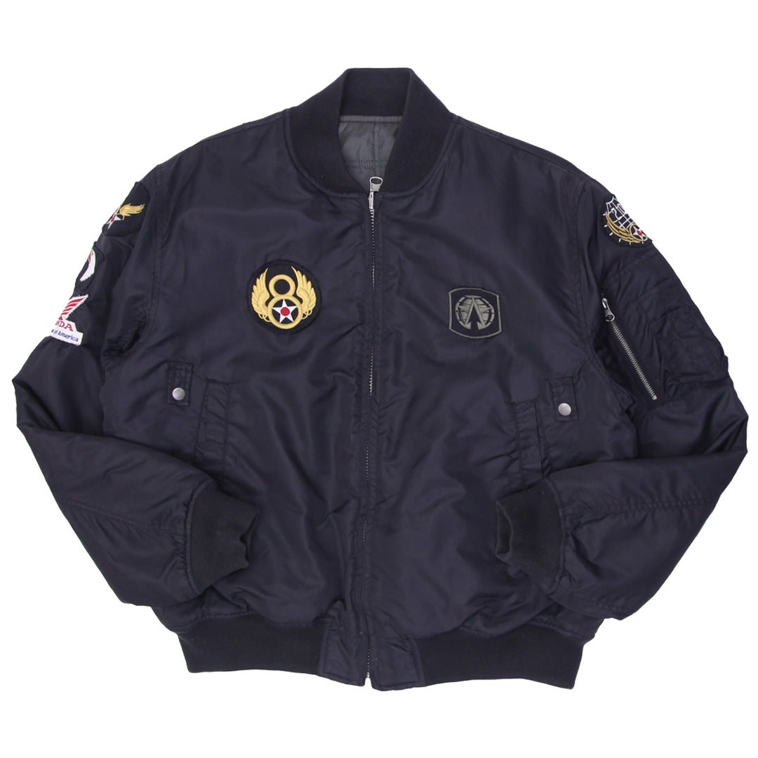 Vintage Flight Deck USA Nylon Zip Up Bomber Reversible Jacket | Migration_Jacket | Fashion Rerun