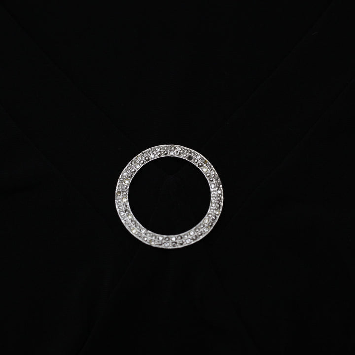 Y2K Ladies AGB Byer California Black O Ring Rhinestone Top Size XL