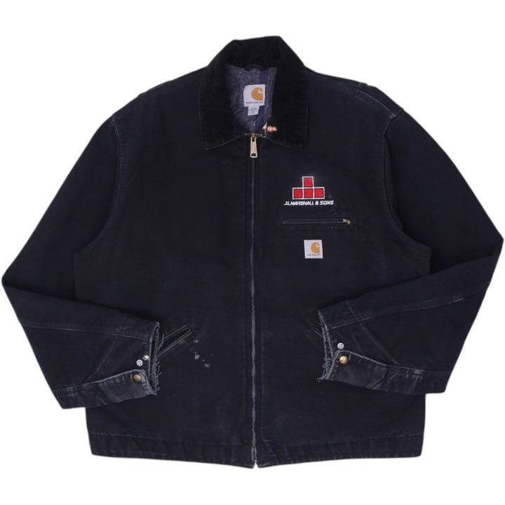 Mens Carhartt J001-BLK Duck Detroit USA Blanket Lined Jacket XL