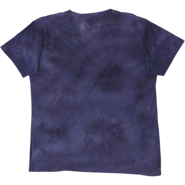Y2K Mens Ring of Fire Navy Blue Tie-Dye Dragon Graphic T-Shirt Size 2XL
