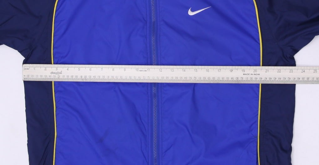 Vintage Youth Boys Nike Windbreaker Jacket Blue Yellow Piping Sportswear L | Migration_Jackets - View 6 | Fashion Rerun