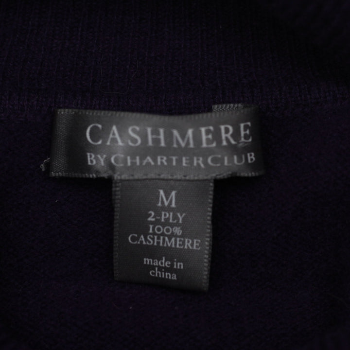 Ladies Charter Club 2 Ply 100%Cashmere Purple Turtle Neck Sweater Size M