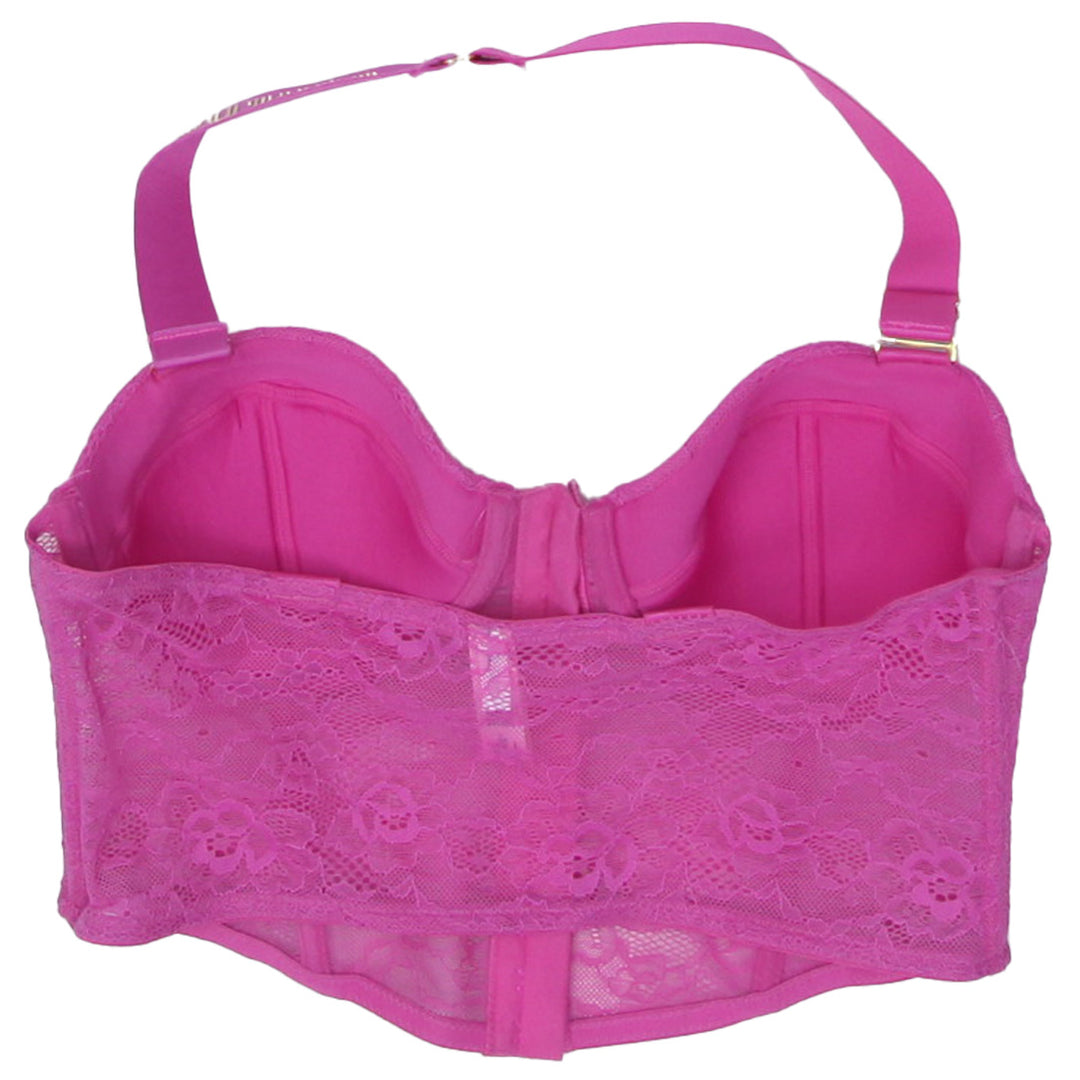 Y2K Ladies Juicy Couture Front Hook Lock Halter Lace Top - Fashion Rerun Vintage Migration_Tops