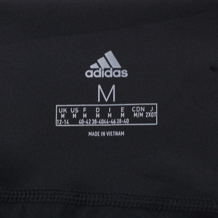 Ladies Adidas Leggings Black Slim Fit Striped Waistband Size M