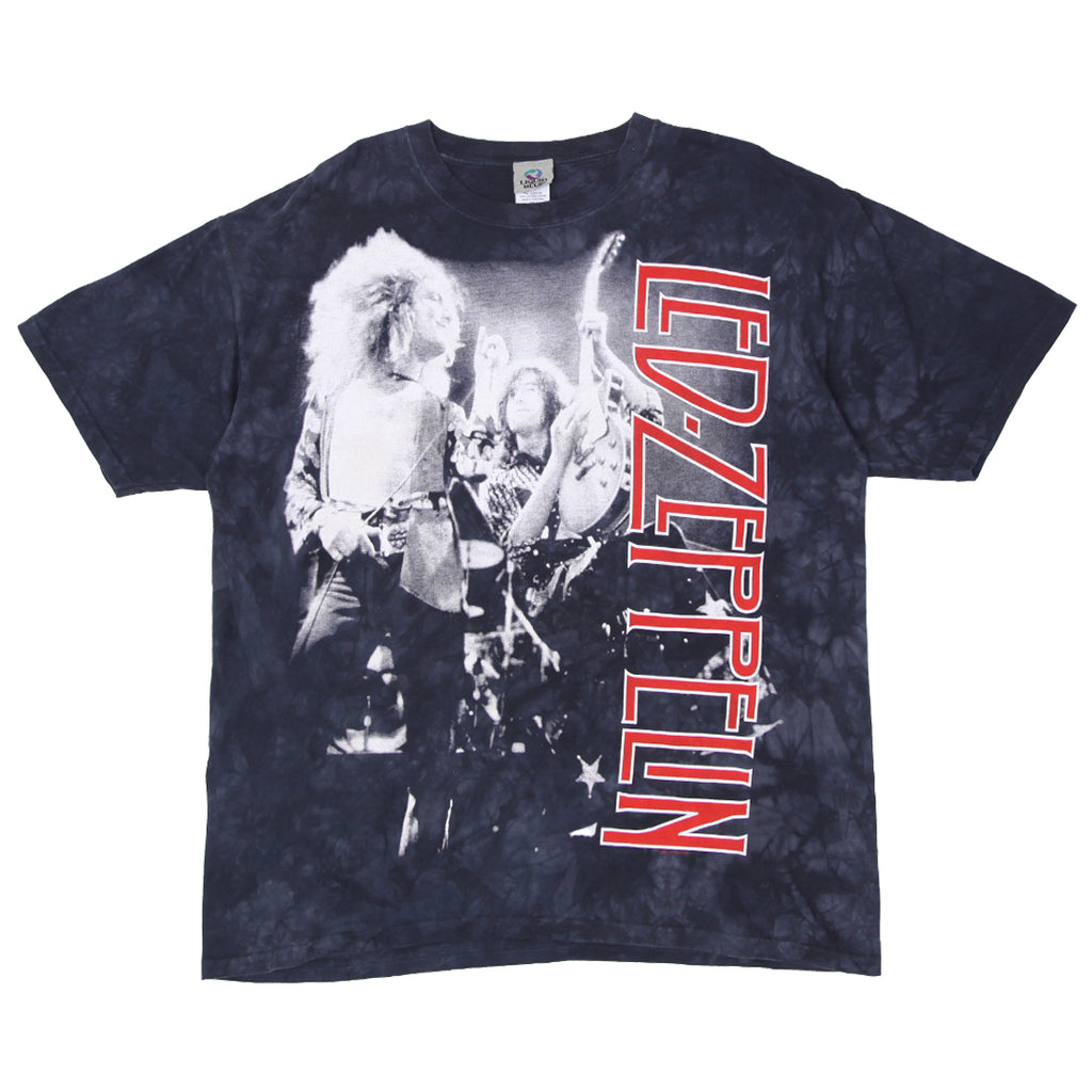 Shop 2004 Vintage Led Zeppelin Band Tie Dye T-Shirt Liquid Blue XL