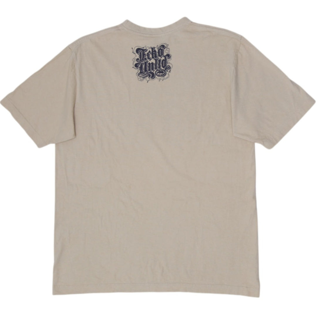 Y2K Mens Eckō Unltd. Rhino Graphic T-Shirt - Tan / Beige Size Medium