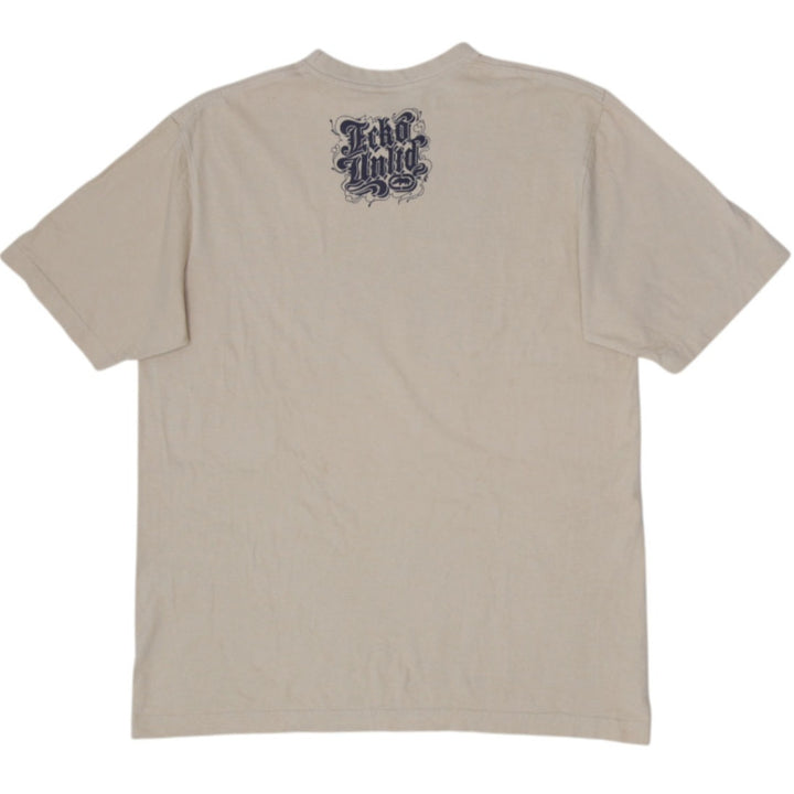 Y2K Mens Eckō Unltd. Rhino Graphic T-Shirt - Tan / Beige Size Medium