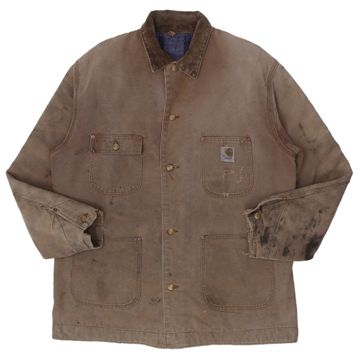 Vintage Carhartt Blanket Lined Chore Jacket Brown -Distressed - Fashion Rerun Vintage Migration_Jacket