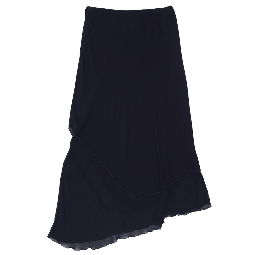 Y2K Ladies Jacque Black Chiffon Long Skirt