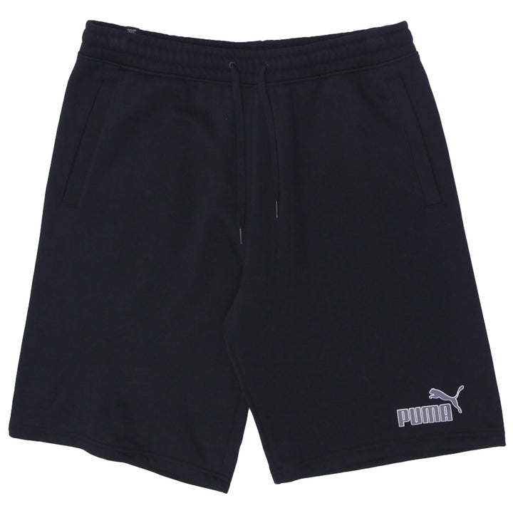 Mens Puma Logo Black Sweat Shorts