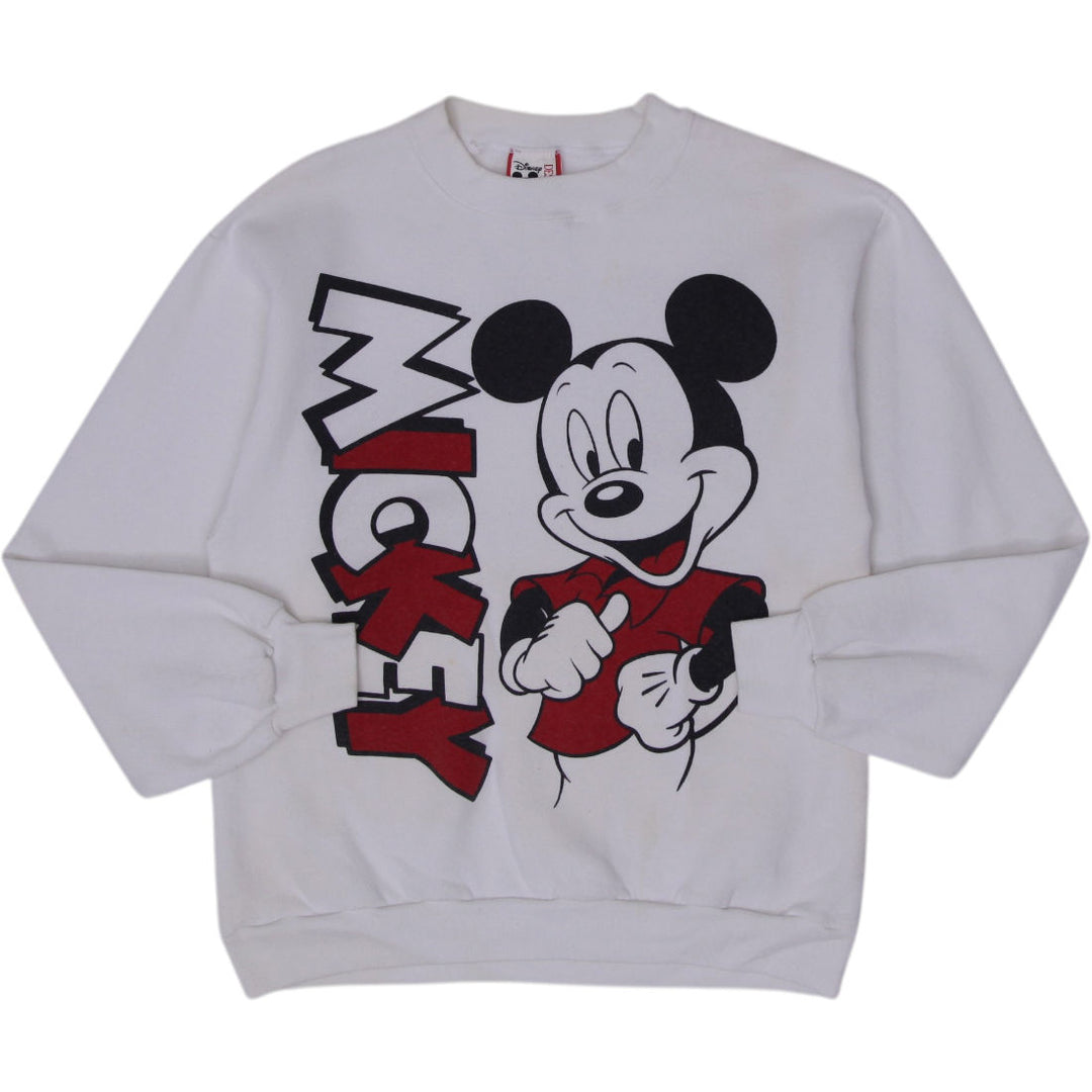 Vintage 90s Disney Mickey Mouse Double Sided Sweatshirt Made in USA Size M