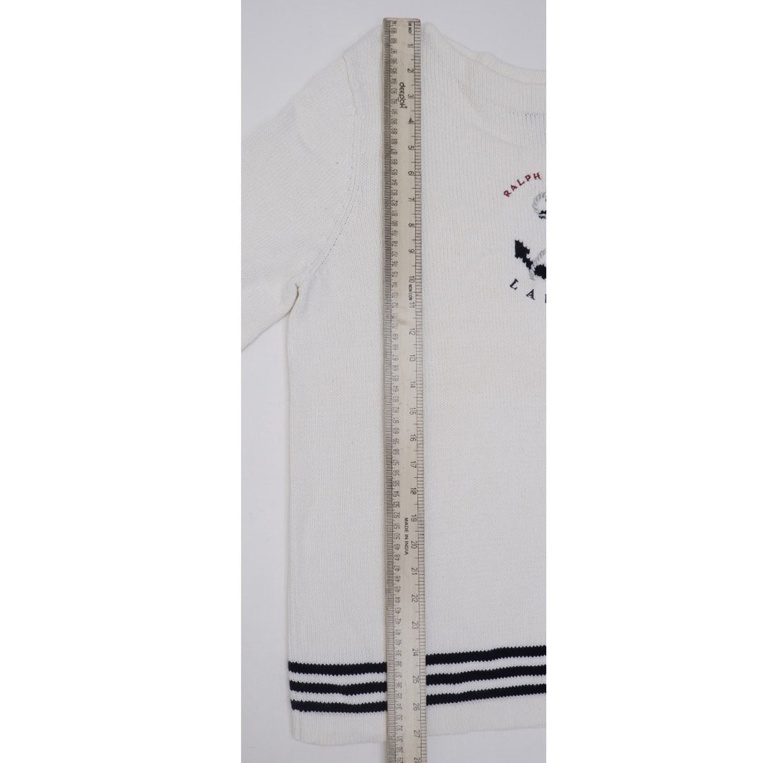 Vintage Ladies Ralph Lauren Sweater White Anchor | Migration_Jumper & Knitwear RL Collection - View 7 | Fashion Rerun
