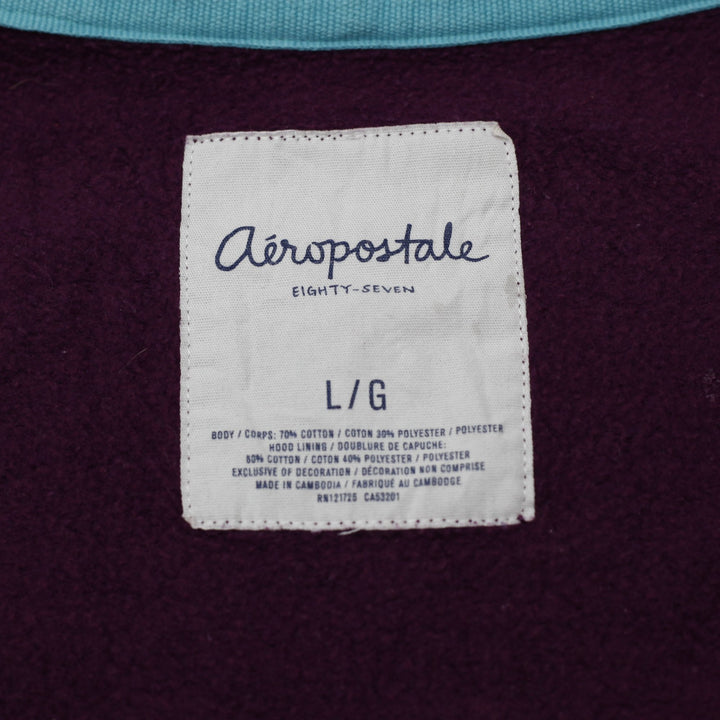 Ladies Aeropostale Hoodie Purple Full Zip New York Graphic