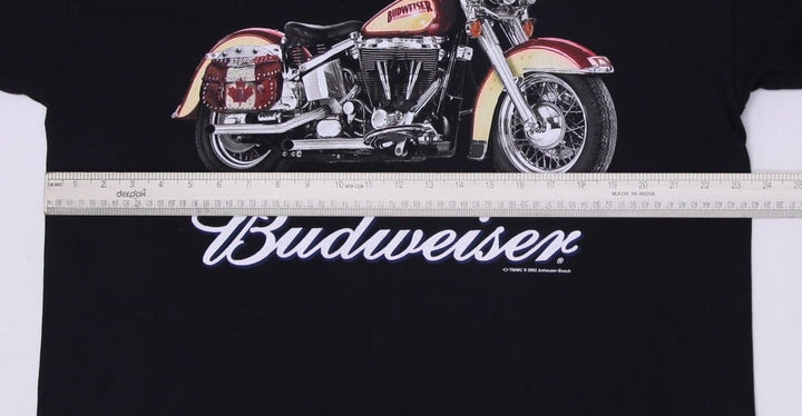 Vintage Mens Budweiser Motorcycle T-Shirt Black Graphic Print | Migration_T-Shirts - View 6 | Fashion Rerun