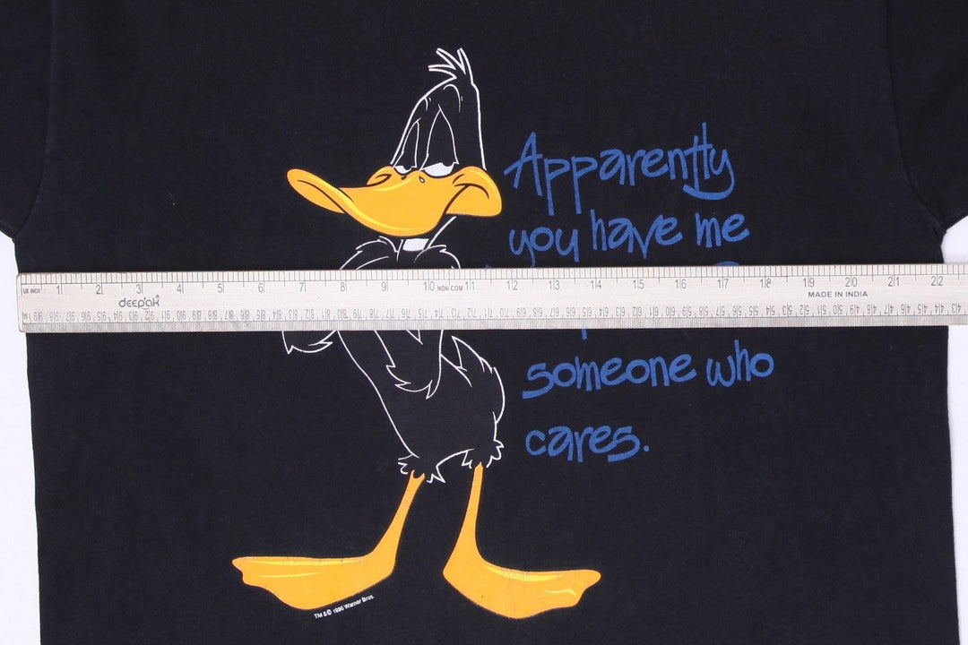 Vintage Mens 90s Daffy Duck Graphic Tee Black Sherry’s Best Made in USA