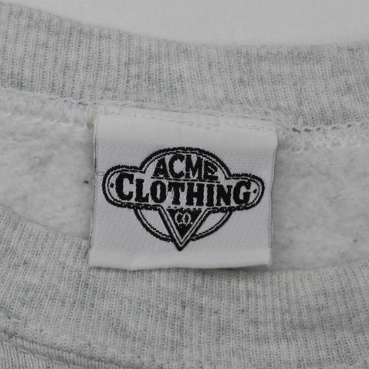 Vintage Mens Acme Sweatshirt Gray Warner Bros Graphic