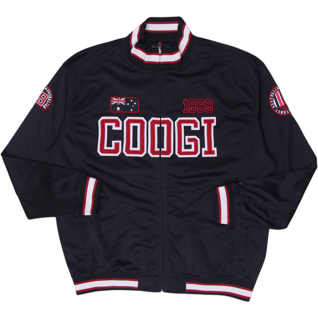 Vintage Mens Coogi Australia 1969 Track Jacket Black Red Embroidered Size XXL