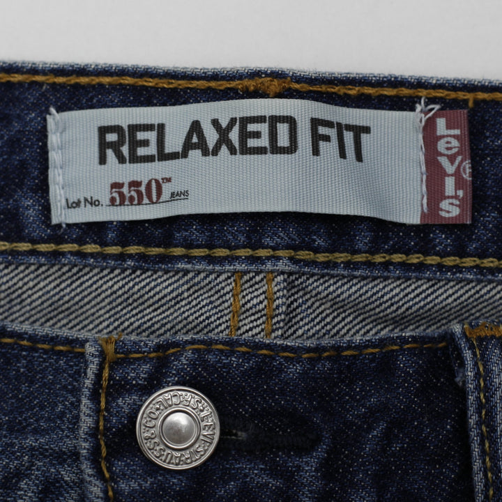 Mens Levi's 550 Relaxed Fit Denim Shorts Size W34 Medium Dark Wash Jorts