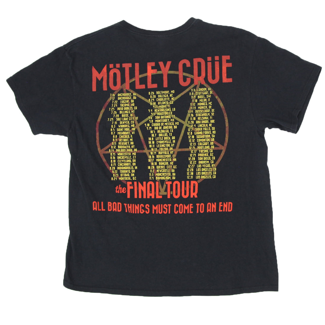 Shop Vintage Motley Crue The Final Tour T-Shirt Delta Pro Weight L