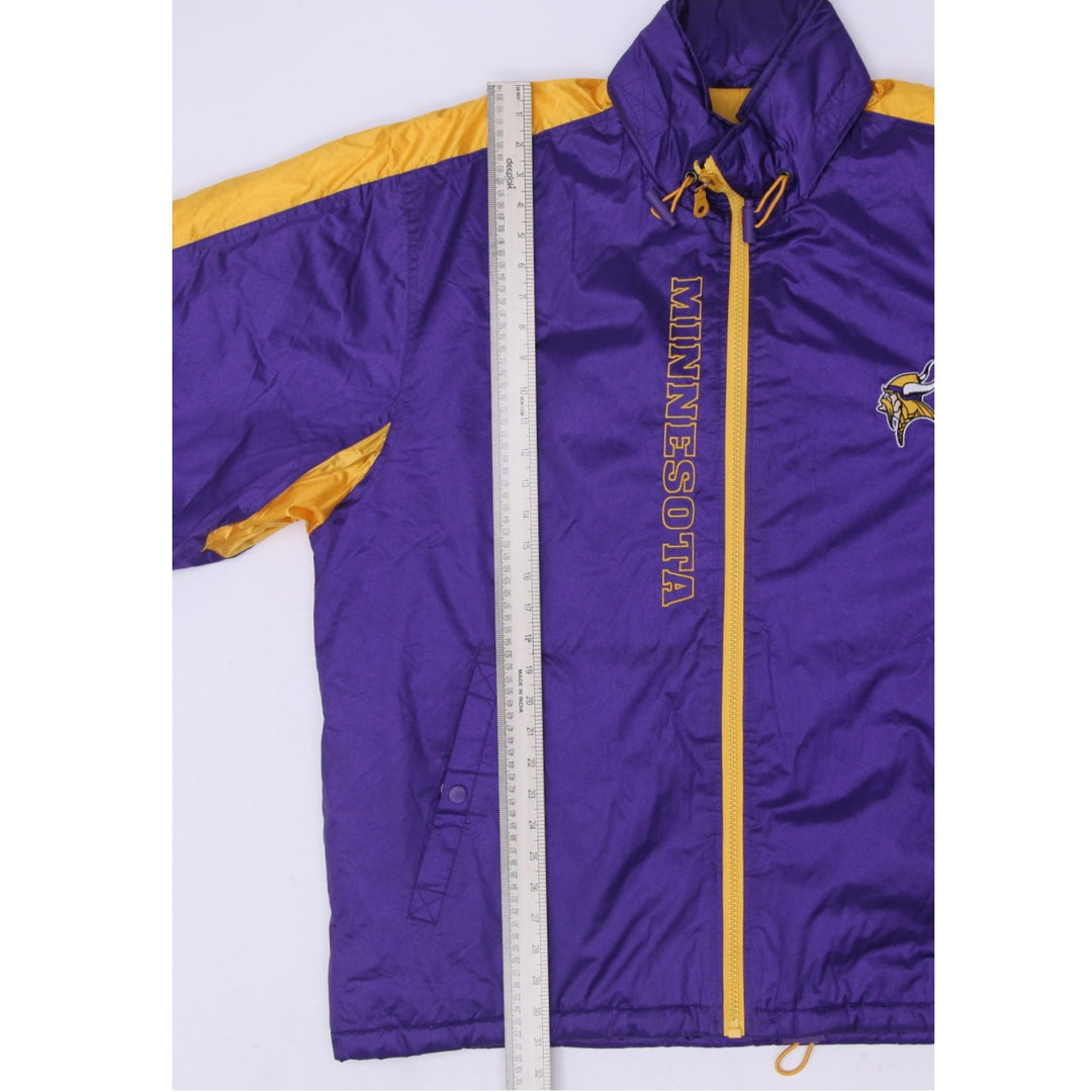 Vintage Mens Logo Athletic NFL Jacket Purple Full Zip Vikings