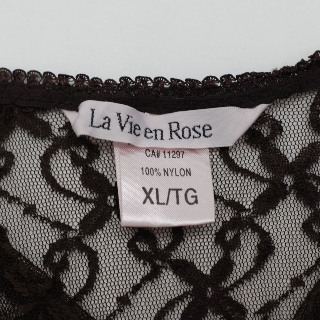 Y2K Ladies La Vie en Rose Camisole Black Lace Strappy Lingerie