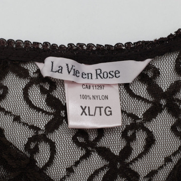 Y2K Ladies La Vie en Rose Camisole Black Lace Strappy Lingerie