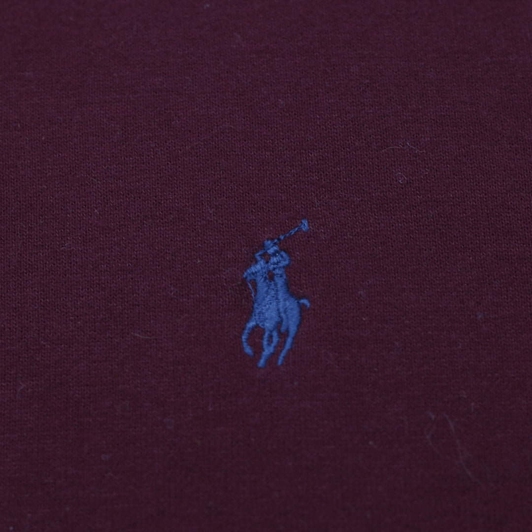 Mens Polo Ralph Lauren Crewneck Sweatshirt Burgundy Maroon Fleece Size L