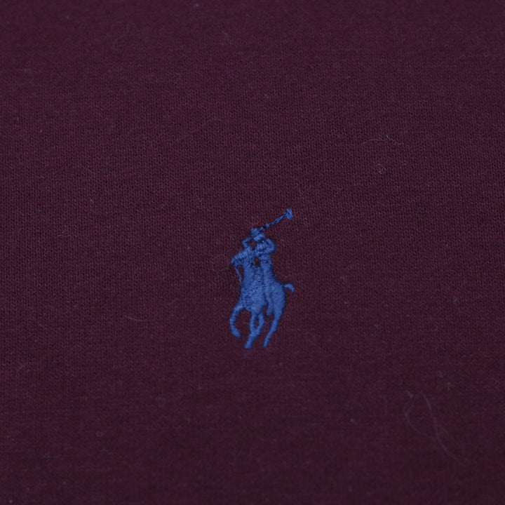 Mens Polo Ralph Lauren Crewneck Sweatshirt Burgundy Maroon Fleece Size L